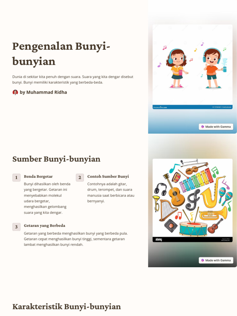 Pengenalan Bunyi Bunyian | PDF