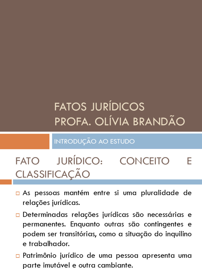 FATOS JURÍDICOS - Slides 2024 | PDF