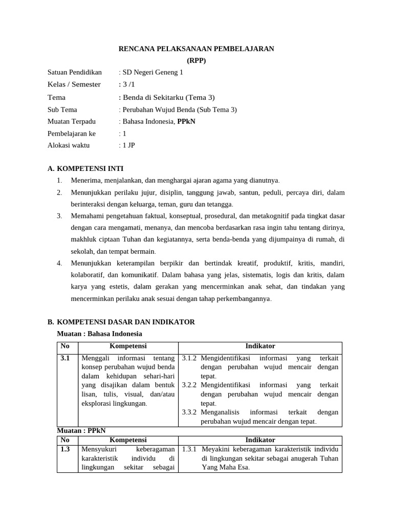 RPP 3 PPKN | PDF