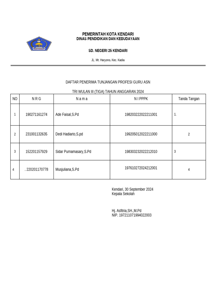 Berkas P3K Serti | PDF