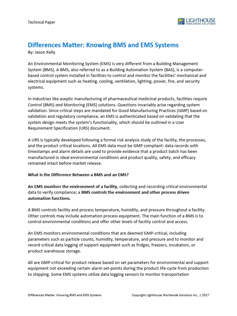 Knowing BMS and EMS Systems | PDF