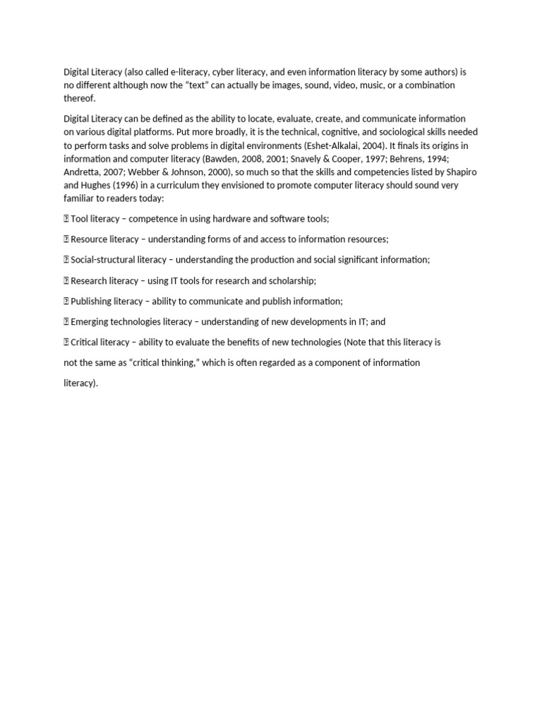 Digital Literacy Part 1 | PDF