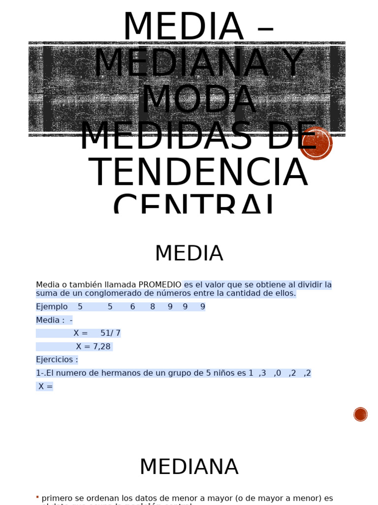 Media - Mediana y Moda | PDF