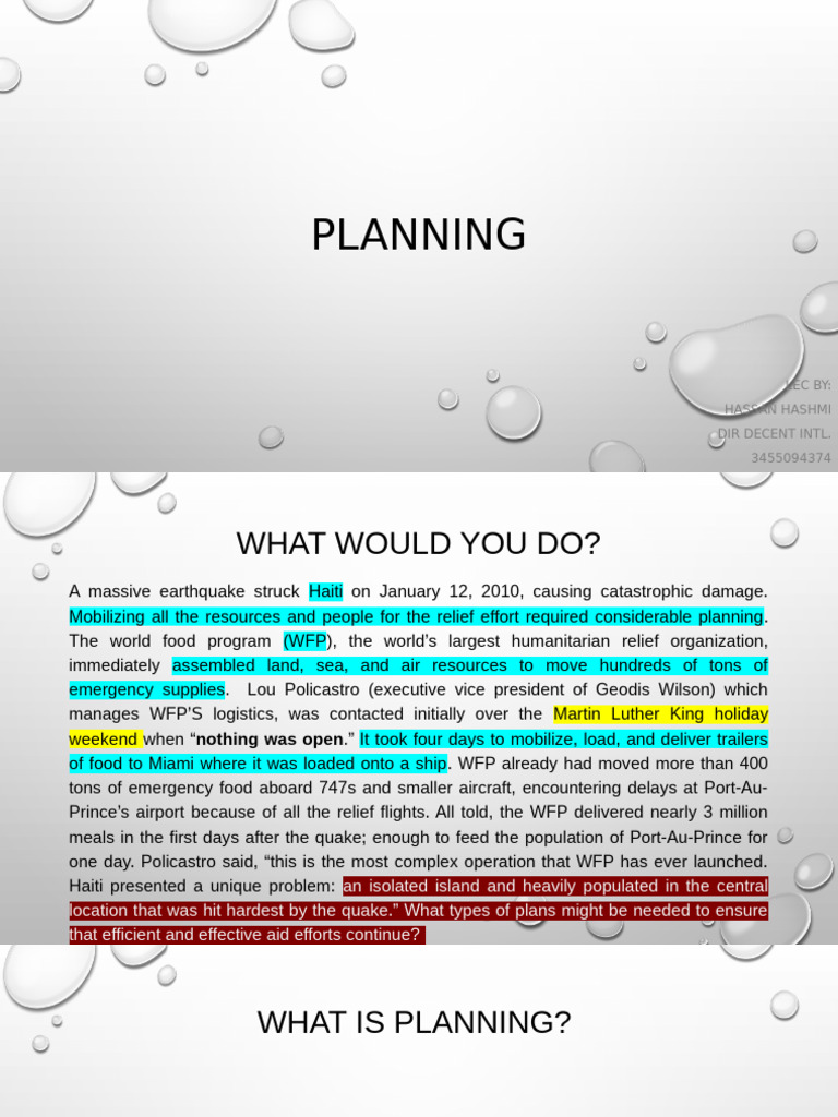 3 - Planning Lec | PDF | Goal | Goal Setting