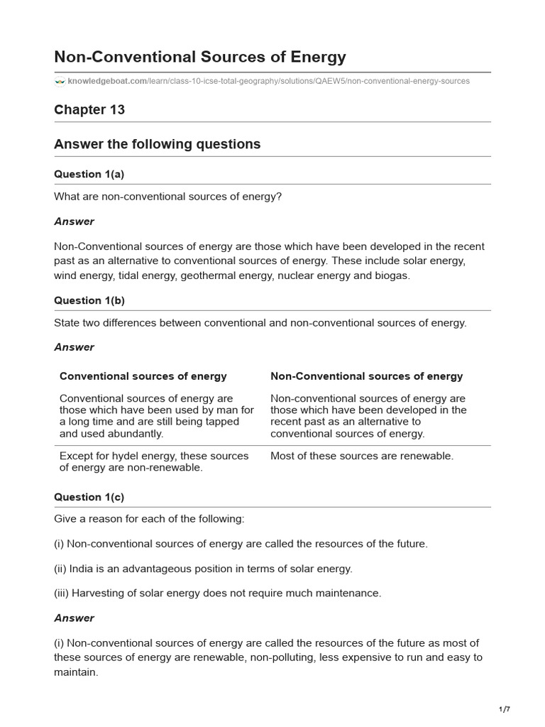 Knowledgeboat non conventional sources of energy pdf
