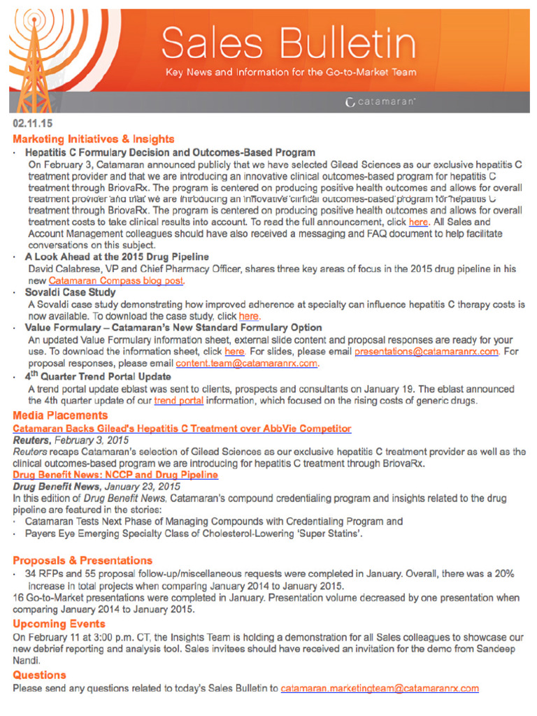 Sales Bulletin | PDF