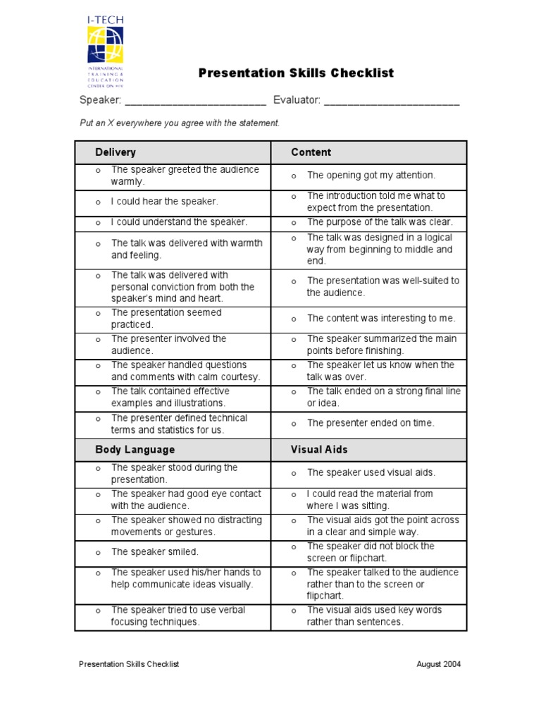 Present Skills Checklist | PDF | Language Arts & Discipline | Foreign ...