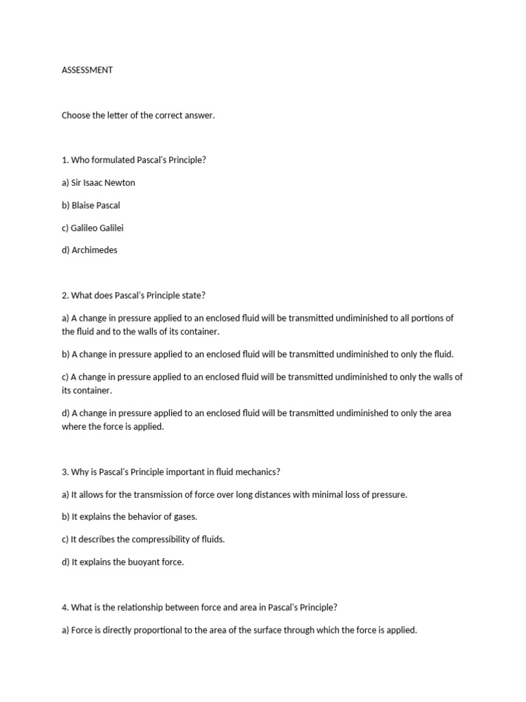 Pascal S Principle Pdf