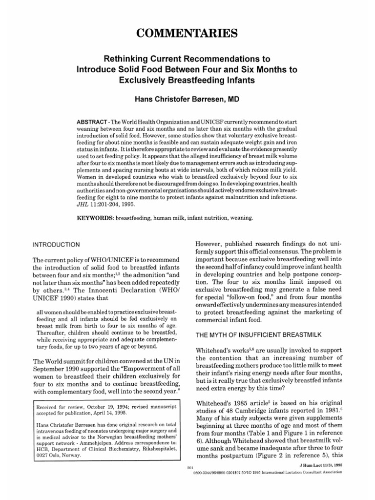 Borresen 1995 rethinking current recommendations to introduce solid