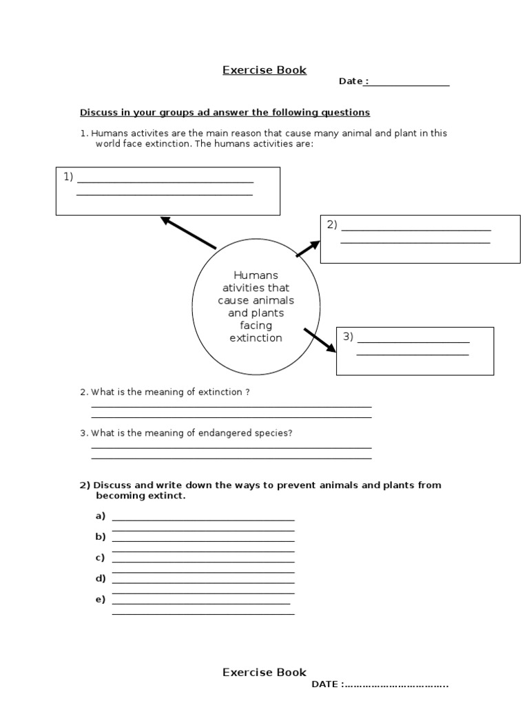 16214114 Worksheet Extinct and Endangered Species