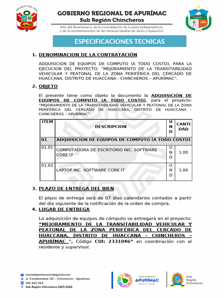 Eett Adquisicion de Equipos de Computo | PDF