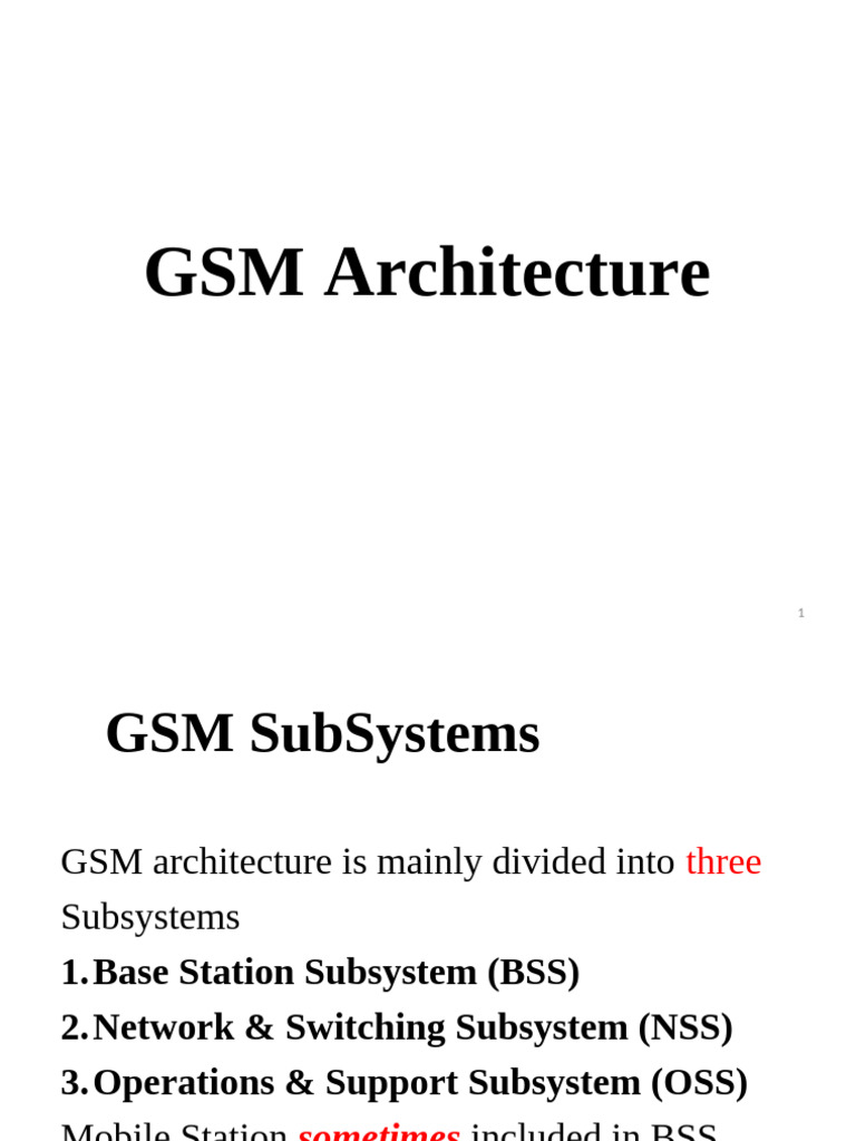 Gsm Architecture Pdf