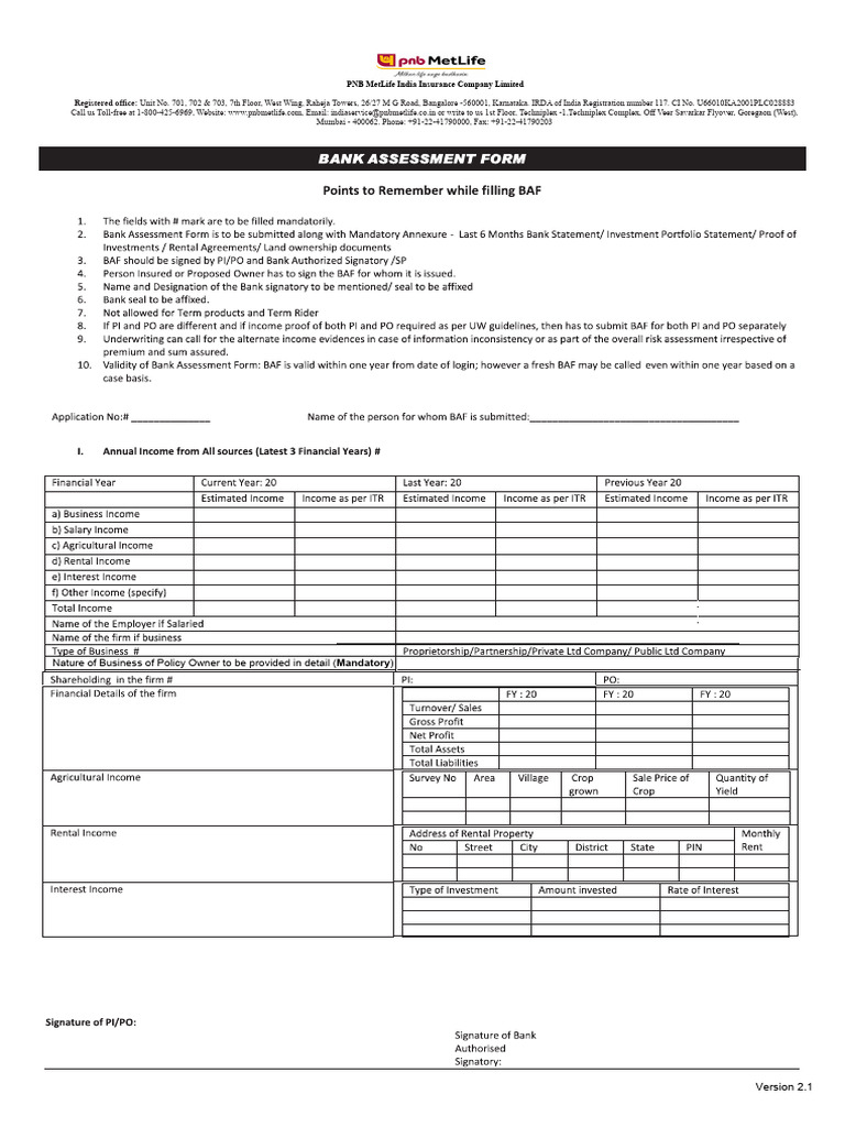 BAF Version 2.1 | PDF