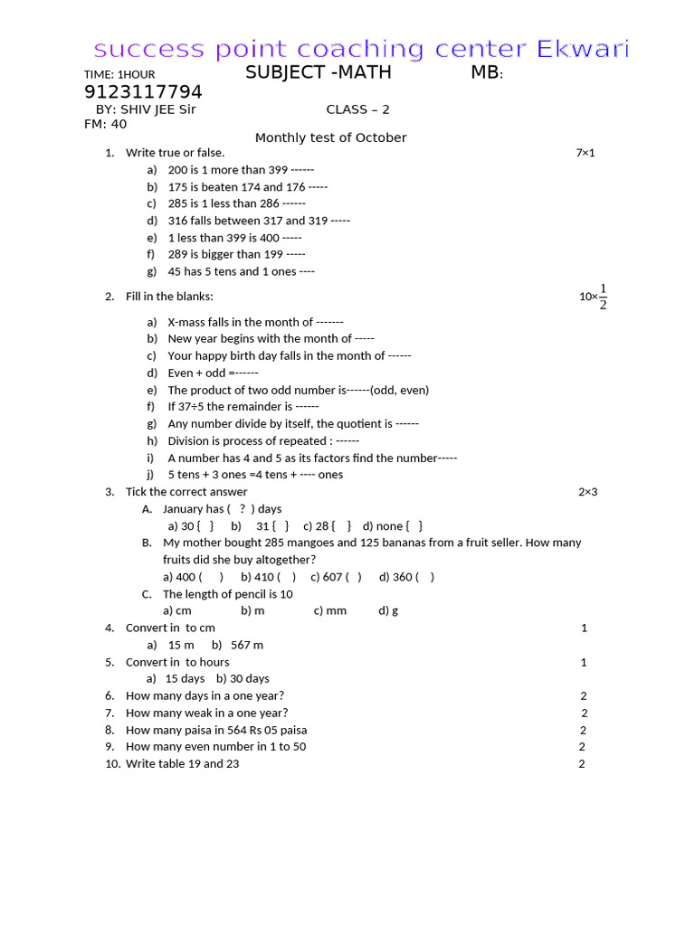 Success October Class 2 | PDF