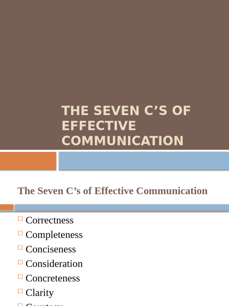 The Seven C's of Effective Communication | PDF | Communication | Experience