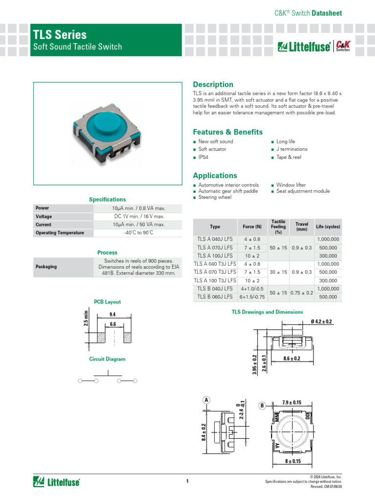 TLS Series Soft Tactile Switches | PDF | Electrical Engineering ...