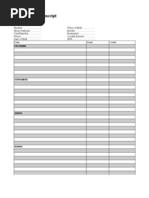 Home School Transcript