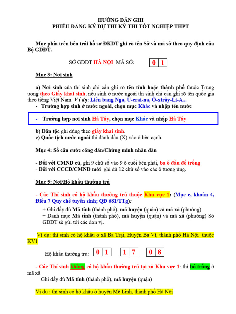 HD Ghi Phieu DKDT | PDF