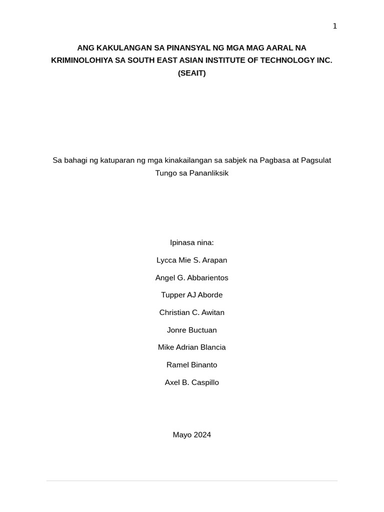 Final Research 1 | PDF