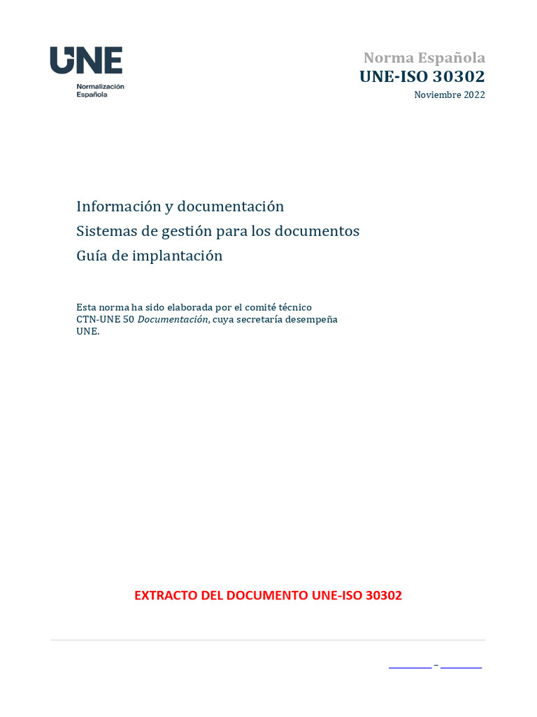 Guía UNE-ISO 30302 para SGD | PDF | Planificación | Negocios