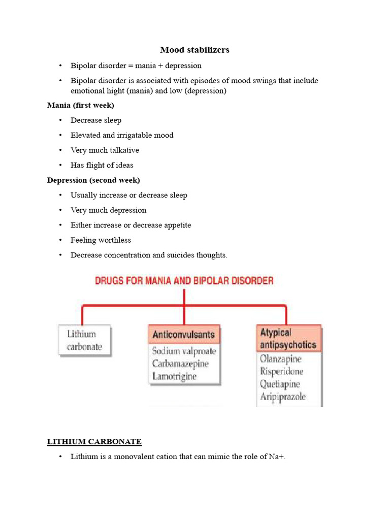 Mood Stabilizers | PDF