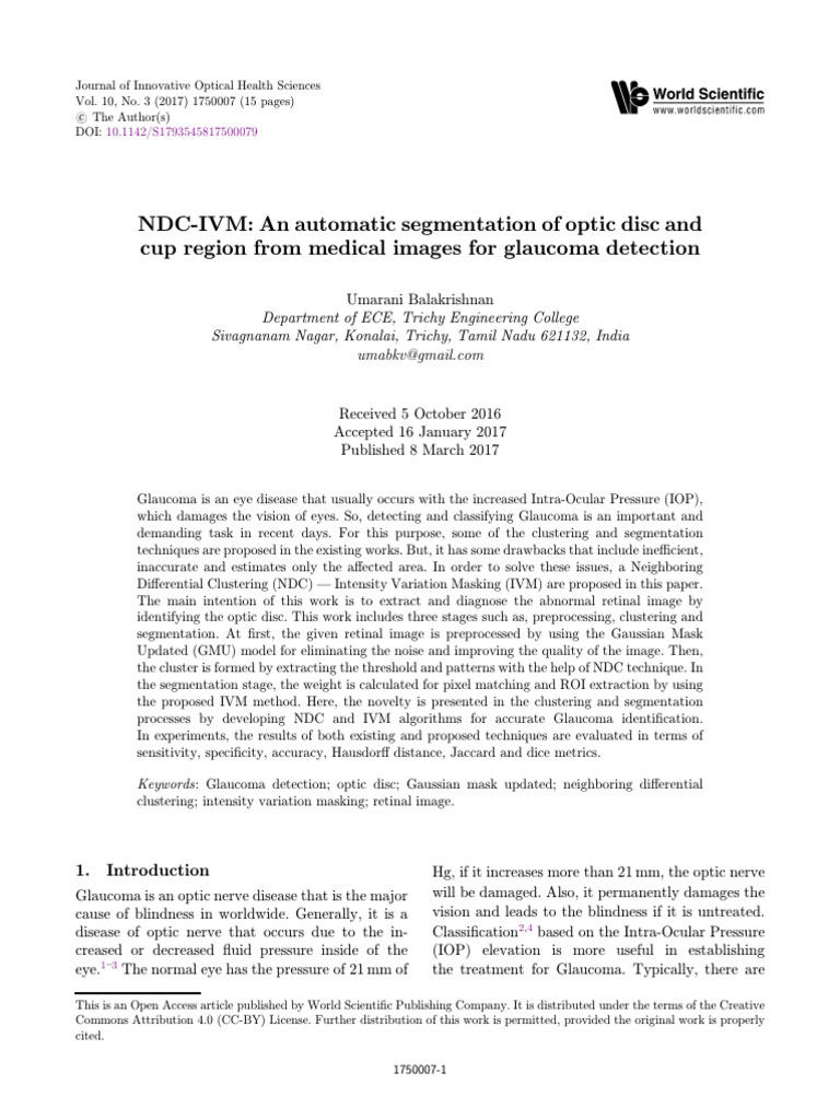 NDC-IVM An Automatic Segmentation of Optic Disc An | PDF