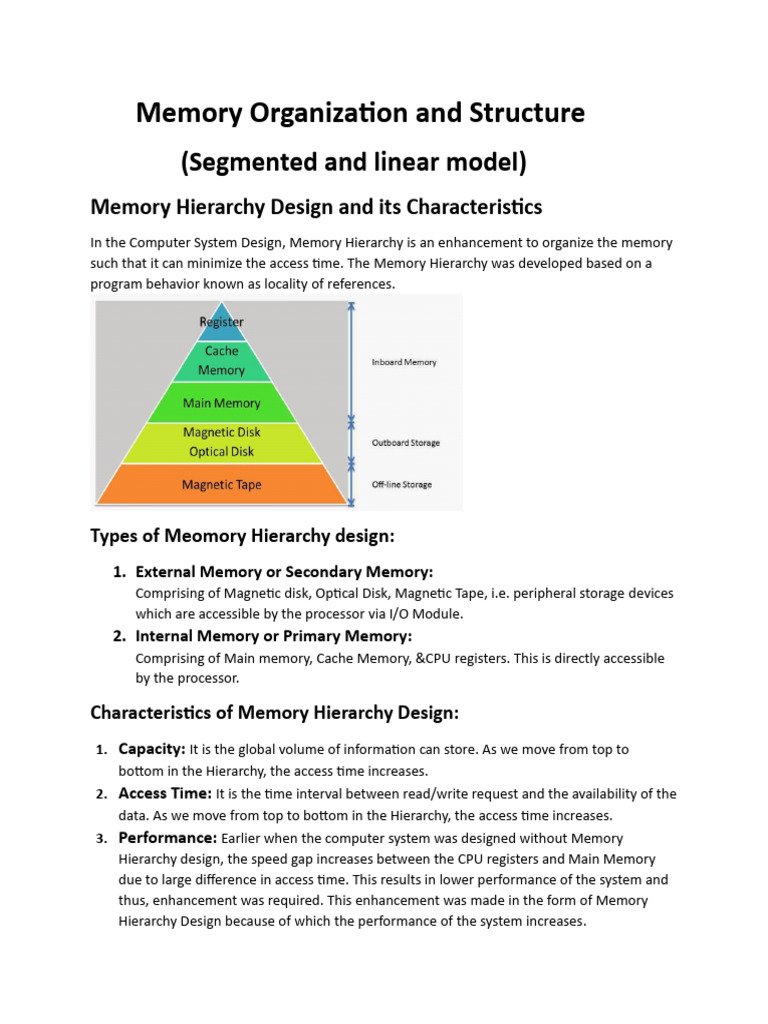 Memory Organization and Structure-1 | PDF | Computer Data Storage ...