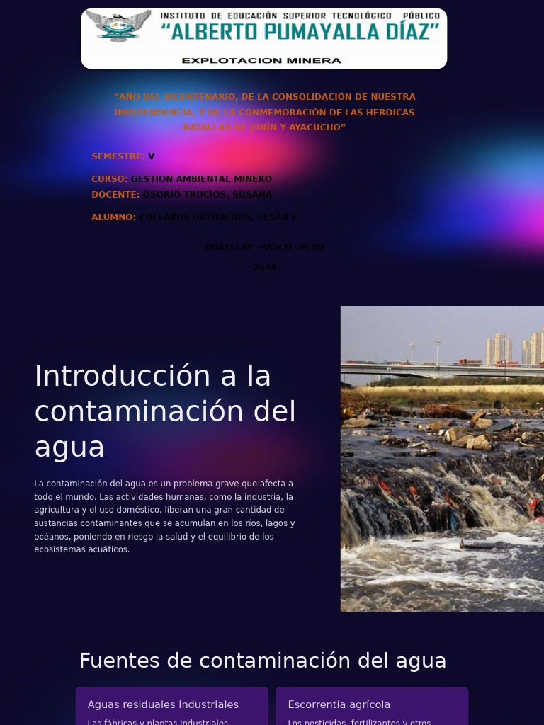 La Contaminacion de Agua | PDF | La contaminación del agua | Ciencia y ...