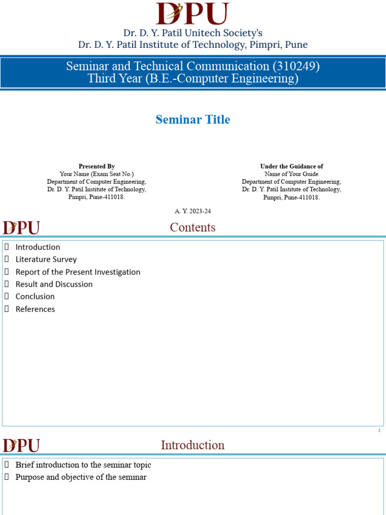 Seminar PPT Template | PDF