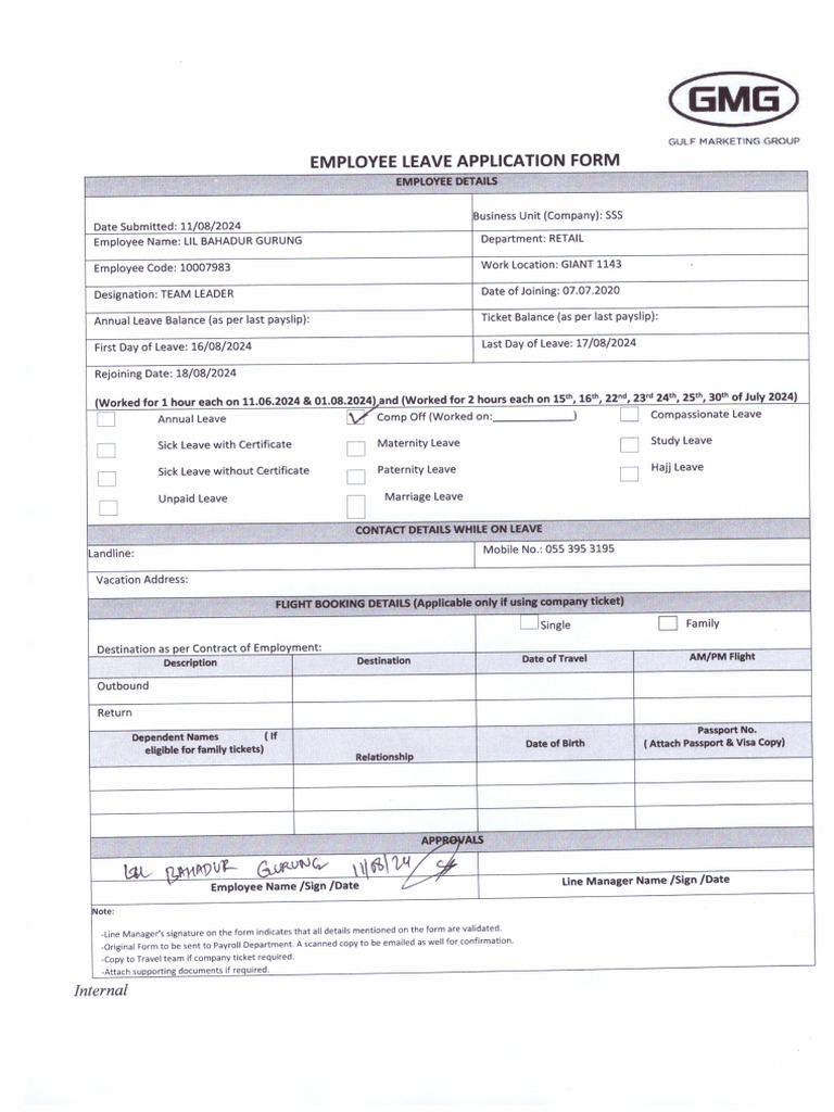 Comp Off - Lil | PDF