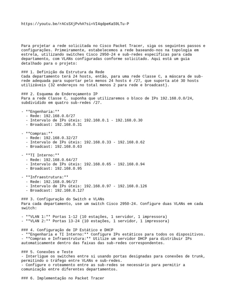 RELATORIO REDE DE COMPUTADORES_HELP | PDF