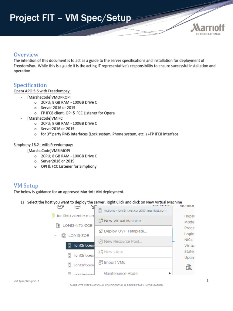 Project FIT VM Spec/Setup: o o o o o o | PDF