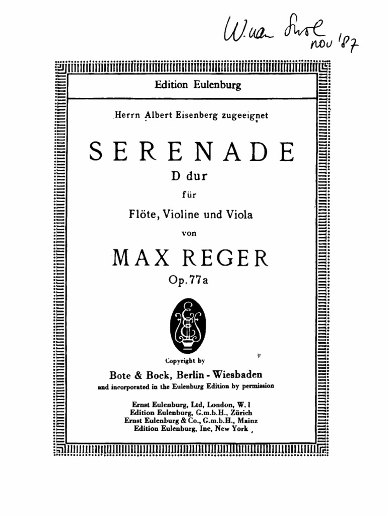 Reger Serenade | PDF