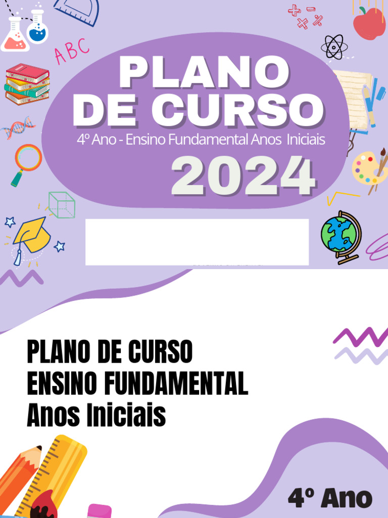 4 Ano Ef Plano de Curso 2024 Anos Iniciais | PDF