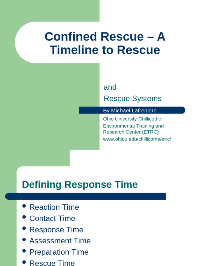 Confined Space A Timeline To Rescue | PDF