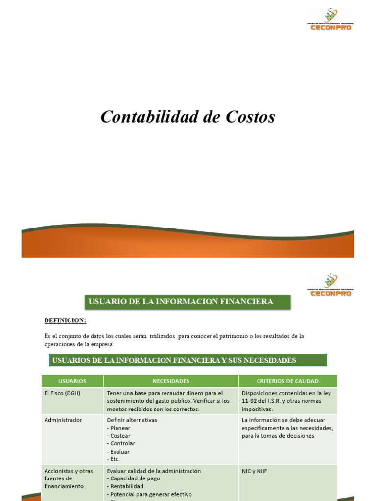 Generalidades de La Contabilidad de Costos | PDF