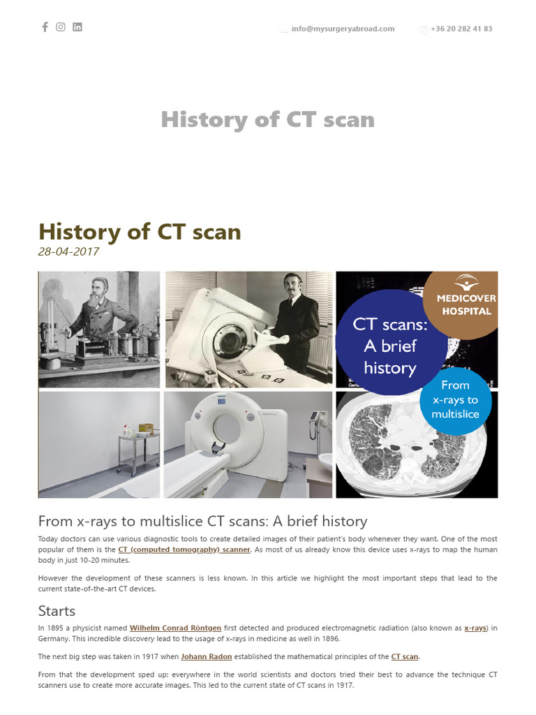 History of CT Scan | PDF
