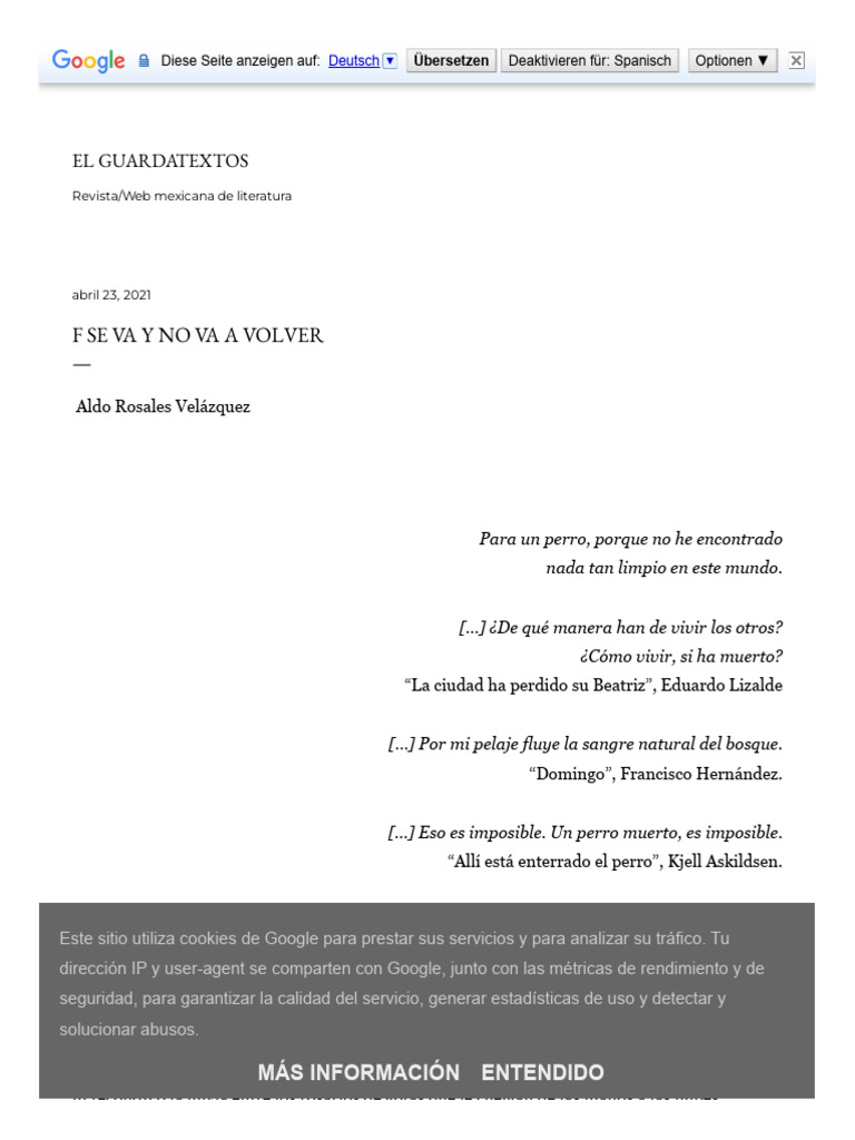 F Se Va y No Va A Volver | PDF