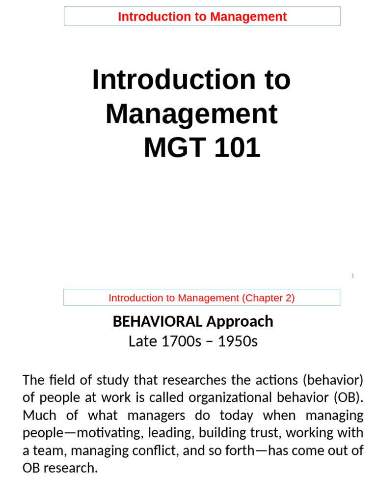 CH 2 (B) Management History Module 2 | PDF