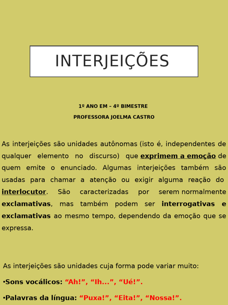 INTERJEIÇÕES | PDF