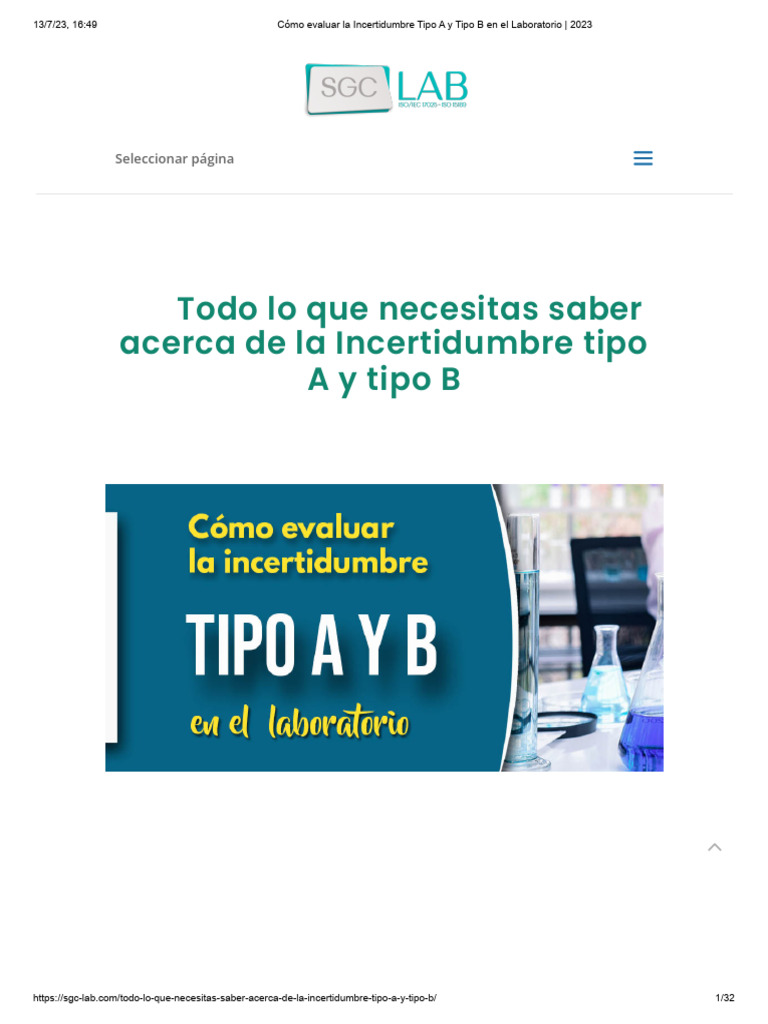 Cómo Evaluar La Incertidumbre Tipo A y Tipo B en El Laboratorio - 2023 ...