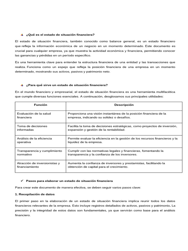 Definición del Estado de Situación Financiera | PDF | Contabilidad ...
