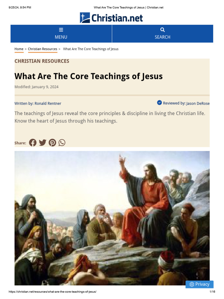 What Are The Core Teachings of Jesus | PDF