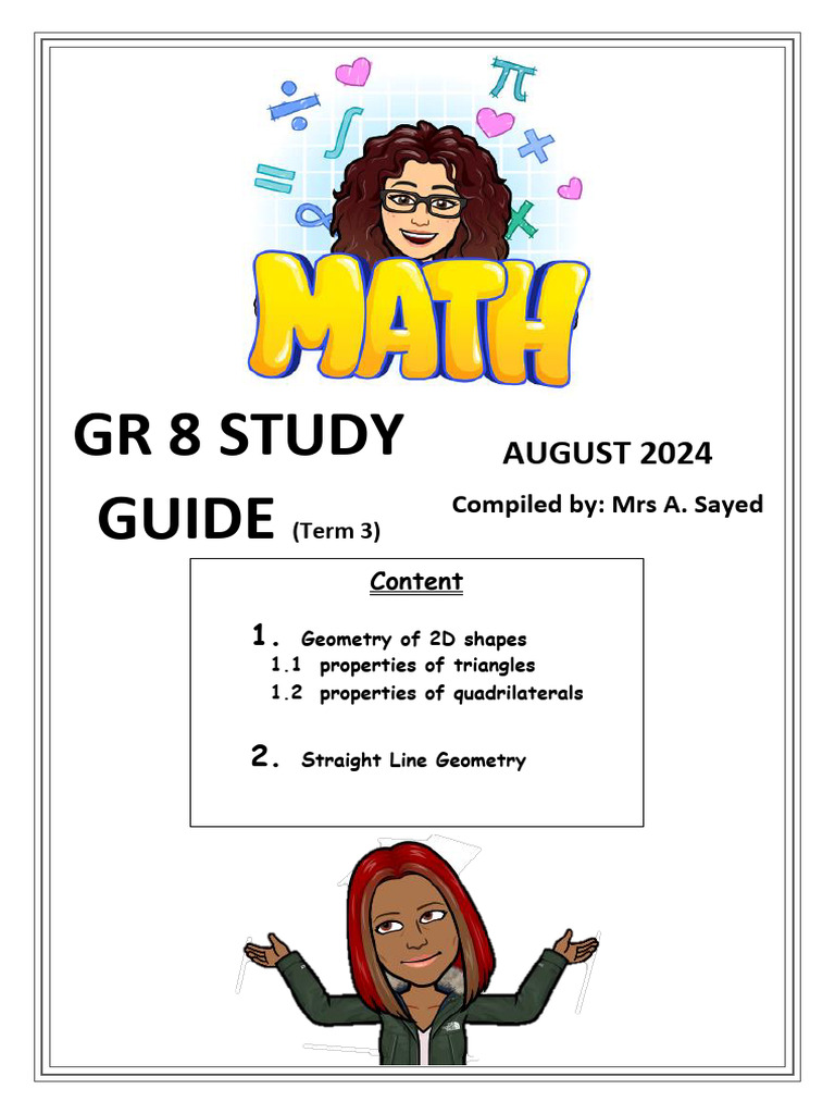 Gr8 Study Guide August (T3) 2024 | PDF | Triangle | Teaching Methods ...