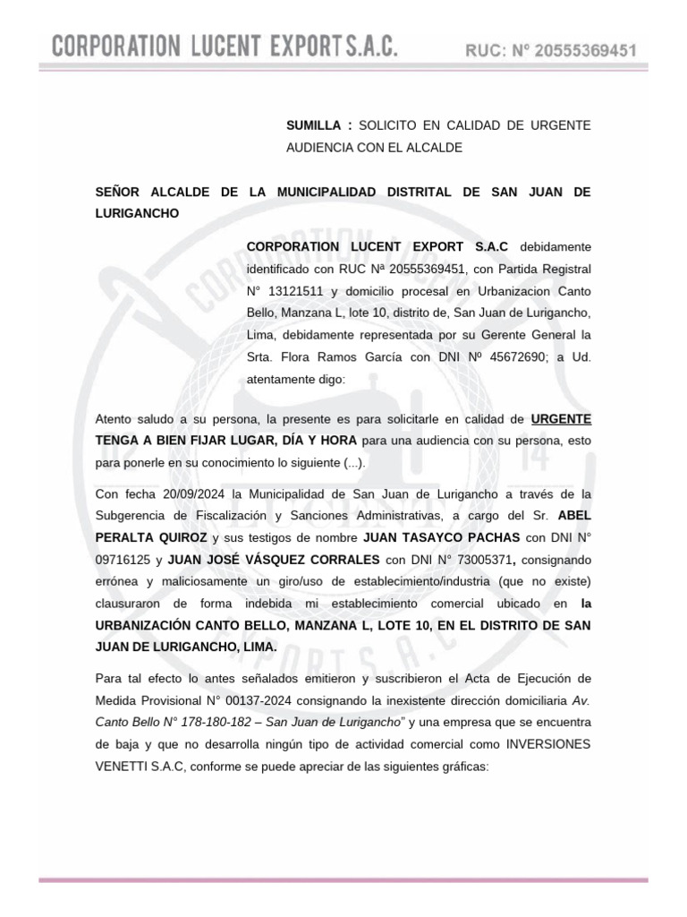 Solicitud De Audiencia Pdf