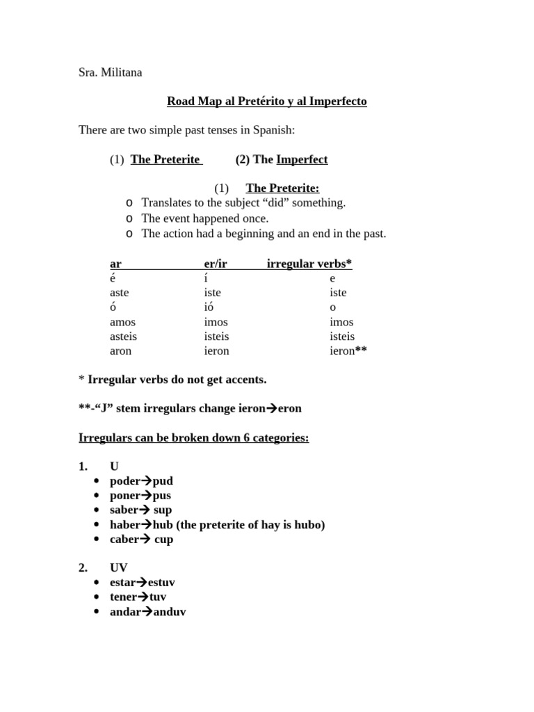 There Are Two Simple Past Tenses in Spanish-1 | PDF