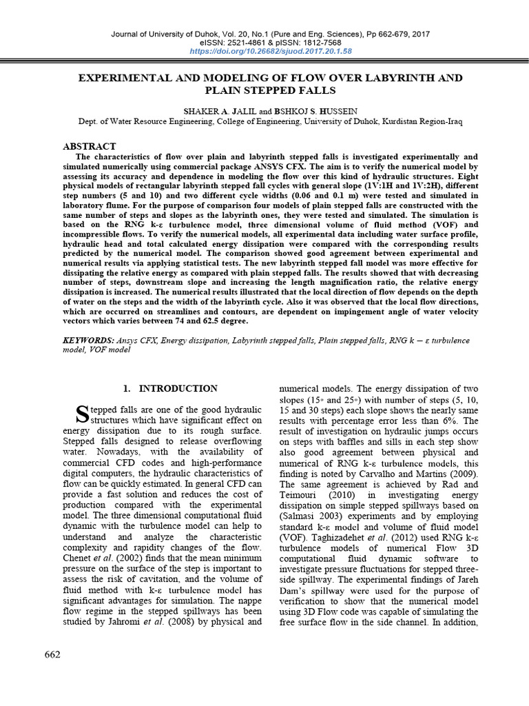 Experimental and Modeling of Flow Over Labyrinth and Plain Stepped ...