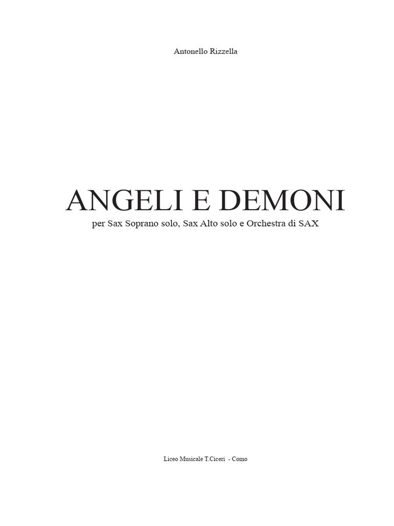 Angeli e Demoni - orchSAX - RIZZELLA | PDF | Musical Compositions ...