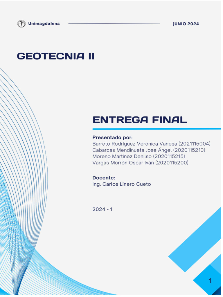 Proyecto Geotecnia II - Entrega Final | PDF