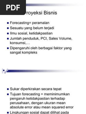 Teknik Proyeksi Bisnis